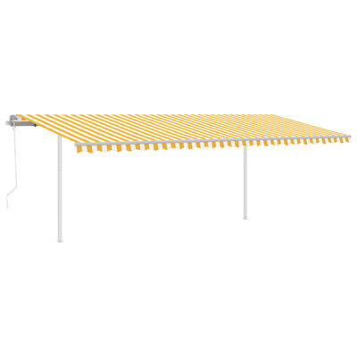 vidaXL käsitsi sissetõmmatav varikatus 6x3,5 m kollane/valge