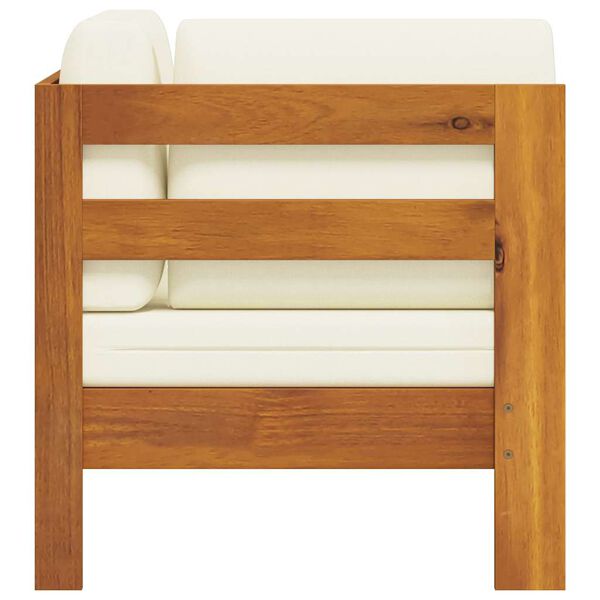 vidaXL nurgadiivan, kreemjasvalgete istmepatjadega, akaatsiapuit