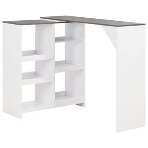 vidaXL baarilaud liigutatava riiuliga, valge, 138 x 39 x 110 cm
