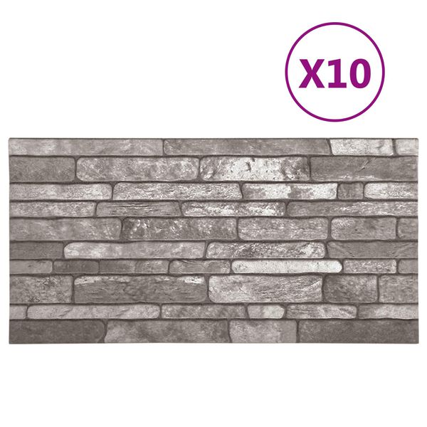 vidaXL Seinapaneelid 10 pcs Tumehall 100 x 50 cm EPS vaht