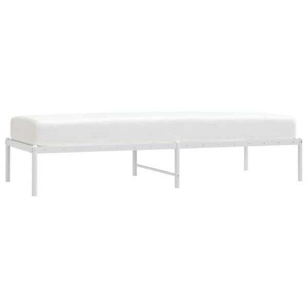 vidaXL metallist voodiraam, valge, 75x190 cm