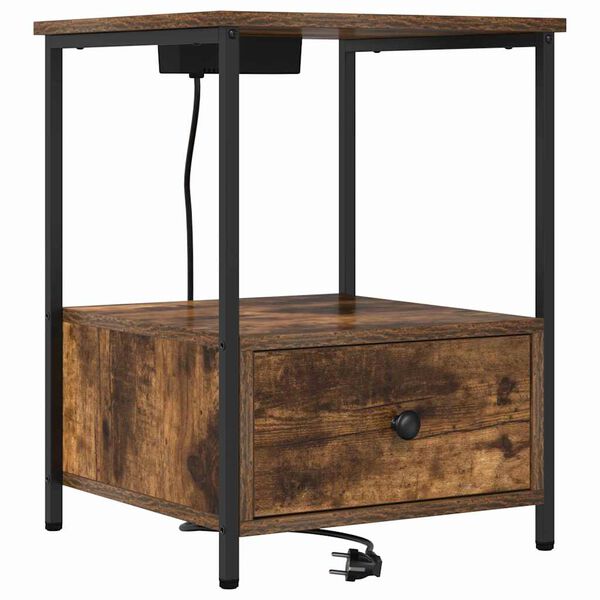 vidaXL &Ouml;&ouml;lambi kapp Suitsetatud tamm 42 x 41 x 56 cm Tehispuit