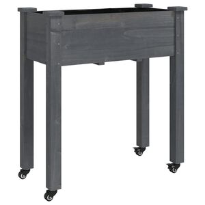vidaXL voodriga taimelava ratastega, hall, 71 x 37 x 80 cm, nulupuit
