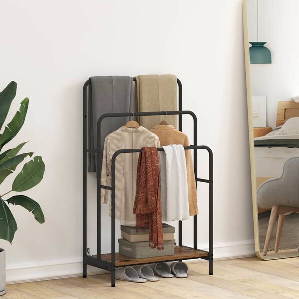 vidaXL Riidepuu riiuliga Vana puit 60 x 30 x 100,5 cm Tehispuit