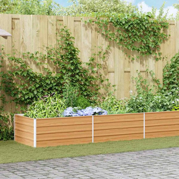 vidaXL peenrakast, 600 x 80 x 45 cm, tsingitud teras, hõbedane