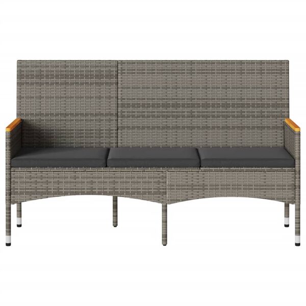 vidaXL 3-kohaline aiapink koos istmepatjadega, hall, pol&uuml;rotang