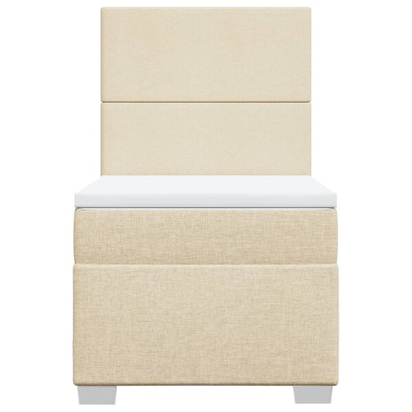 vidaXL kontinentaalvoodi madratsiga, kreemjas, 100x200 cm, kangas