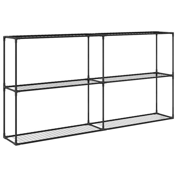 vidaXL 3-tasandiline taime alus Must 200 x 32 x 104 cm Teras