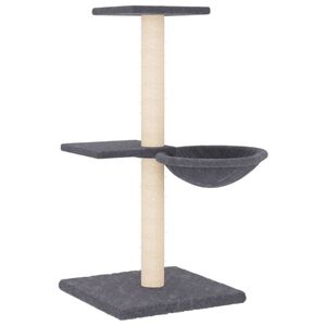 vidaXL kassimaja sisalk&ouml;itega kraapimispuudega, tumehall, 72 cm