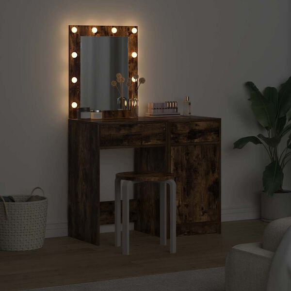 vidaXL Riietumislaud sahtliga 2 pcs Pruun 50 x 41 x 135 cm Tehispuit