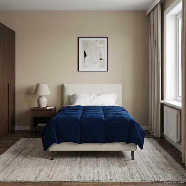 vidaXL Suvised teki Rapistatud Tumesinine 135 x 200 cm Mikrokiud