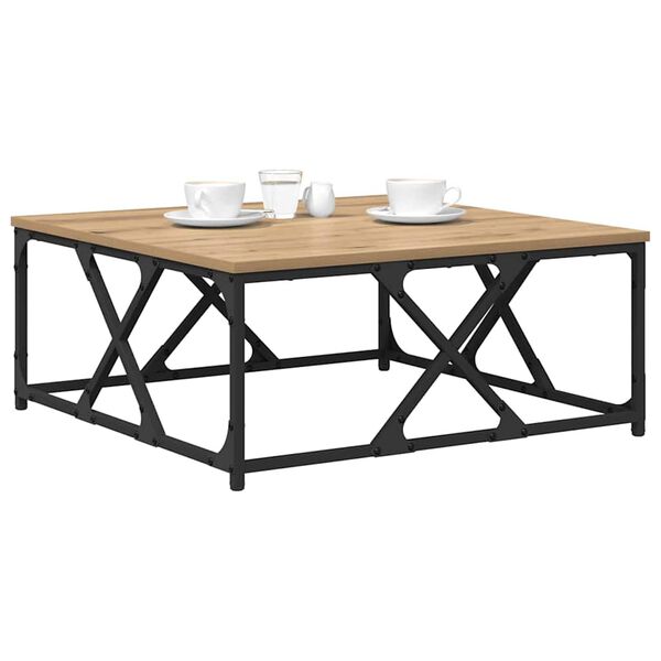 vidaXL Kohvilaud käsitöötamm 70 x 70 x 30 cm Tehispuit