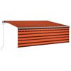 vidaXL automaatne varikatus rulooga, 4 x 3 m, oranž/pruun