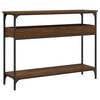 vidaXL riiuliga konsoollaud, pruun tamm, 100 x 29 x 75 cm, tehispuit
