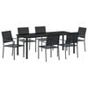 vidaXL Aia s&ouml;&ouml;gilaudade komplekt 7 pcs Must PE rattan