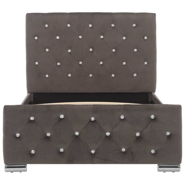 vidaXL voodiraam, hall, samet, 90 x 200 cm