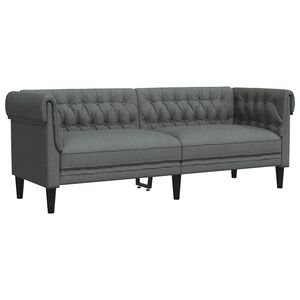 vidaXL Chesterfield 3-kohaline diivan, tumehall, kangas