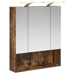 vidaXL Vannitoa peeglikapp riiuliga Suitsetatud tamm 60 x 14.5 x 70 cm