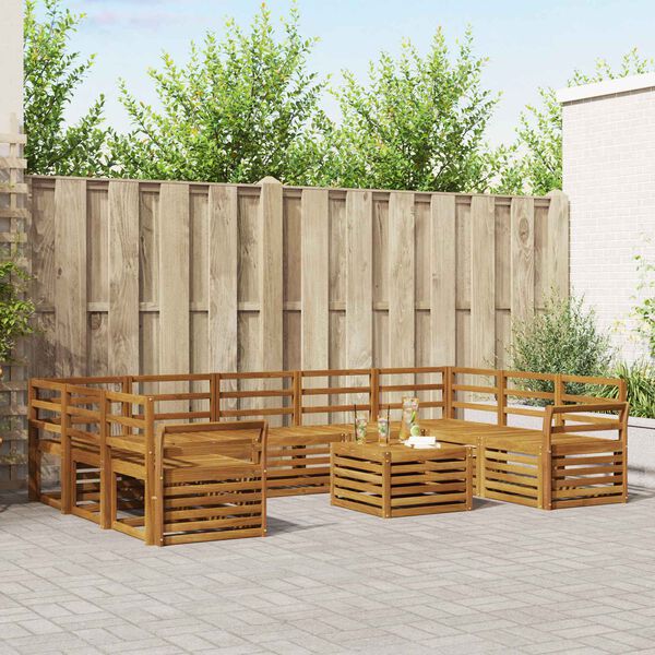 vidaXL Diivanikomplektid 10 pcs Neutraalne Tugev akatsiapuu