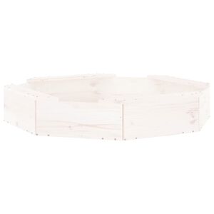 vidaXL istekohtadega liivakast, valge, kaheksanurkne, männipuit