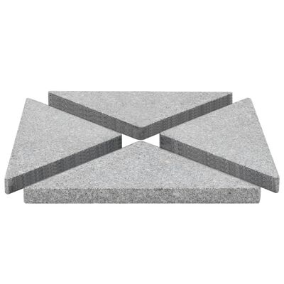 vidaXL päevavarju raskusplaadid, 4 tk, hall graniit, kolmnurk, 60 kg