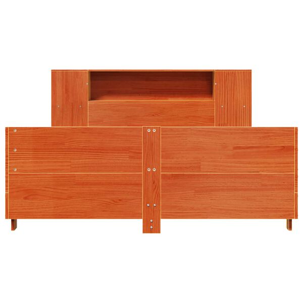 vidaXL voodiraam ilma madratsita, vahapruun, 140 x 200 cm, m&auml;nnipuit