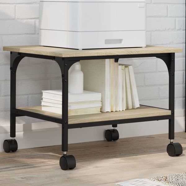 vidaXL printerialus, 2 tasandit, Sonoma tamm, 50x40x38 cm, tehispuit