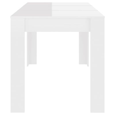 vidaXL söögilaud, kõrgläikega valge 140x74,5x76 cm puitlaastplaat