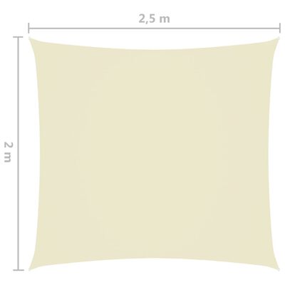 vidaXL oxford-kangast päikesepuri, ristkülik, 2 x 2,5 m, kreemjas