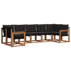 vidaXL V&auml;li diivanikomplekt padjaga 7 pcs Looduslik ja must