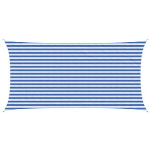 vidaXL P&auml;ikesetelgi sail Sinine ja Valge 2,5 x 6 m HDPE