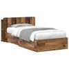 vidaXL Voodiraam ladustamisega peaga Vana puit 100 x 200 cm Tehispuit