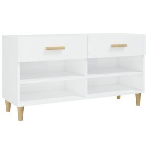 vidaXL jalatsikapp, k&otilde;rgl&auml;ikega valge, 102 x 35 x 55 cm, tehispuit