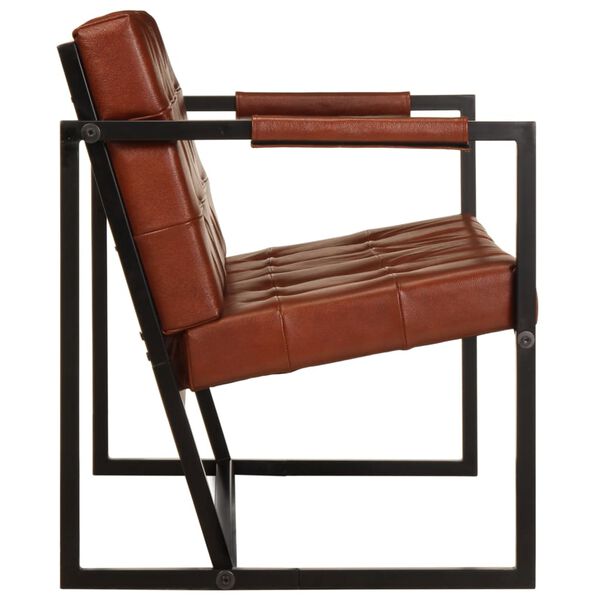 vidaXL kahekohaline diivan, pruun, ehtsast kitsenahast