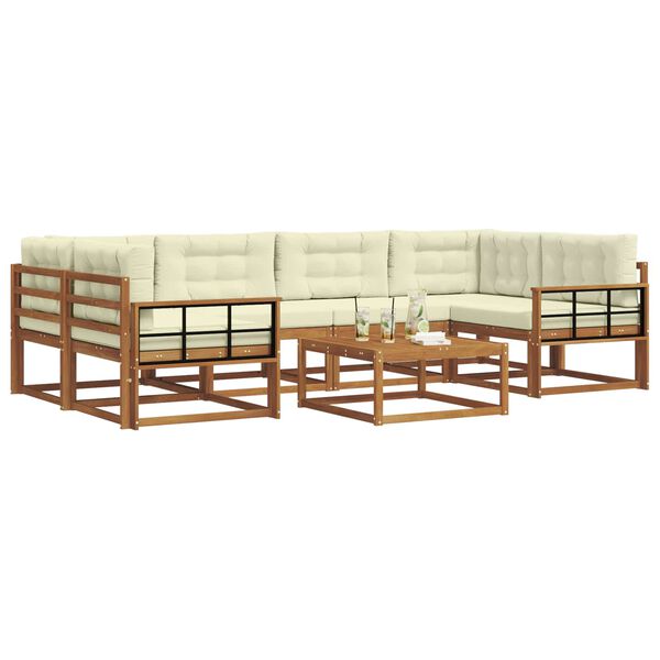vidaXL V&auml;li diivanikomplekt padjaga 7 pcs Looduslik ja kreem