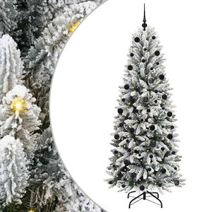 vidaXL Tehisj&otilde;ulupuu Valge 210 cm PVC ja plastik ja teras ja PE