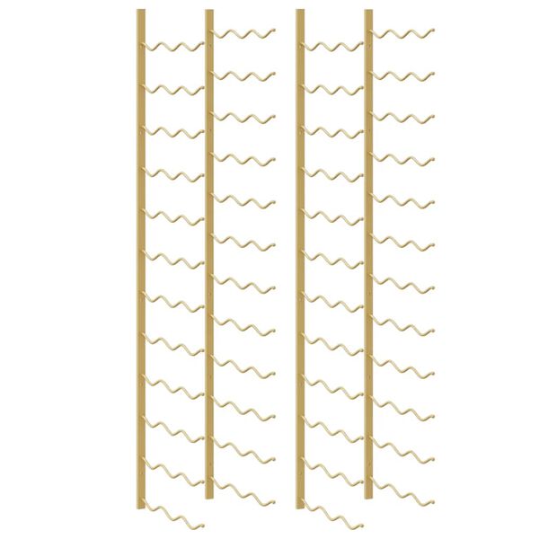 vidaXL seinale kinnitatav veiniriiul 36 pudelile 2 tk, kuldne raud