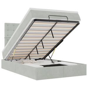 vidaXL Ottomani voodiraam madratsitega, helehall, 120x190 cm, samet