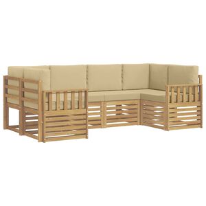 vidaXL V&auml;li diivanikomplekt 5 pcs Valge ja Beež 245 x 128,5 x 73 cm