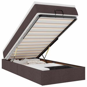vidaXL Ottomani voodiraam madratsiga, tumepruun, 100x200cm, kangas
