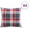 vidaXL diivanipadjad 4 tk, punaste ruudumustriga, 40 x 40 cm, kangas
