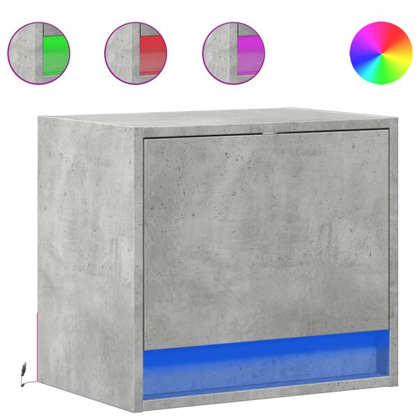 vidaXL seinale kinnitatavad &ouml;&ouml;kapid LED-tuledega 2 tk, betoonhall