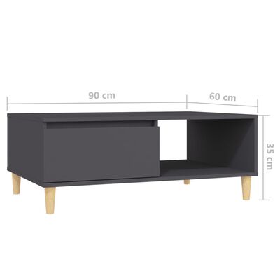 vidaXL kohvilaud, hall, 90x60x35 cm, puitlaastplaat