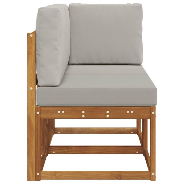 vidaXL Aed ja nurga diivan padjaga 2 T&uuml;kk Looduslik ja Hele Hall