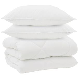 vidaXL Talve tek padjaga 3 pcs Valge Mikrofiiber