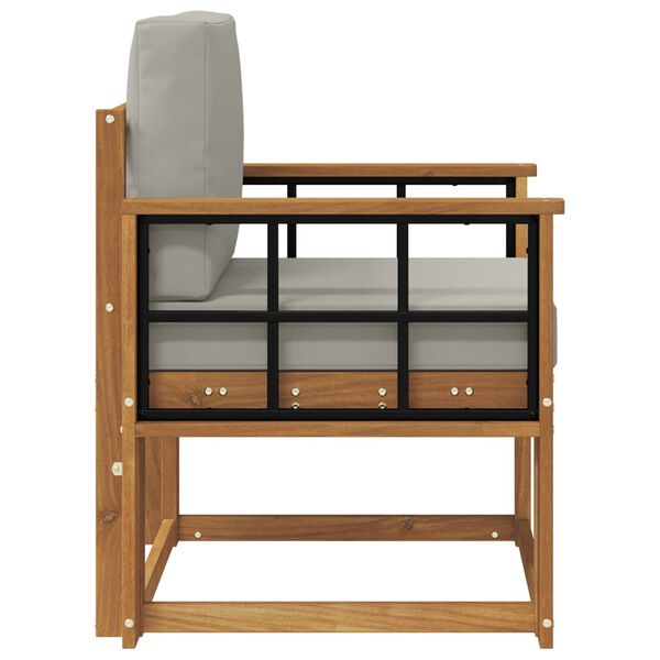 vidaXL &Otilde;uesohva Tugev akaatsiapuit ja pol&uuml;ester Naturaalne ja helehall