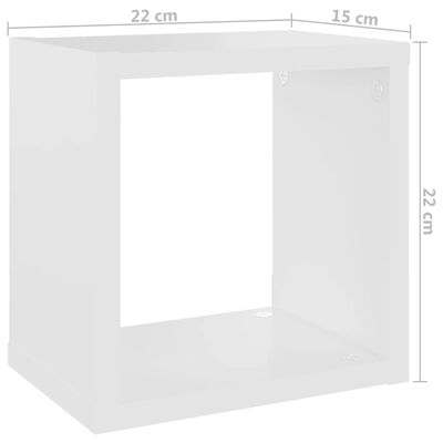 vidaXL kuubikukujulised seinariiulid 6 tk, valge, 22x15x22 cm
