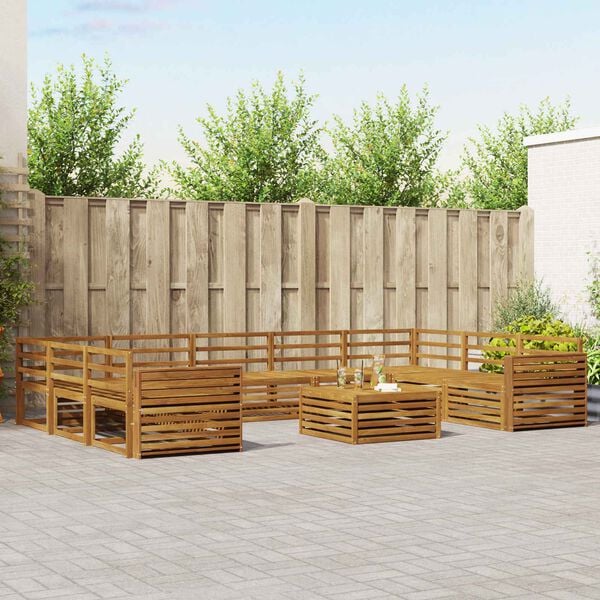 vidaXL Diivanikomplektid 10 pcs Neutraalne Tugev akatsiapuu