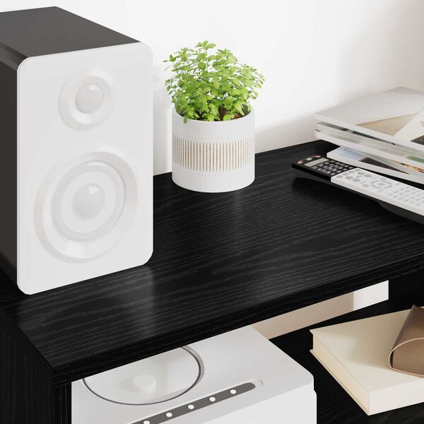 vidaXL Telerikapp Must tamm 60 x 30 x 40 cm Tehispuit