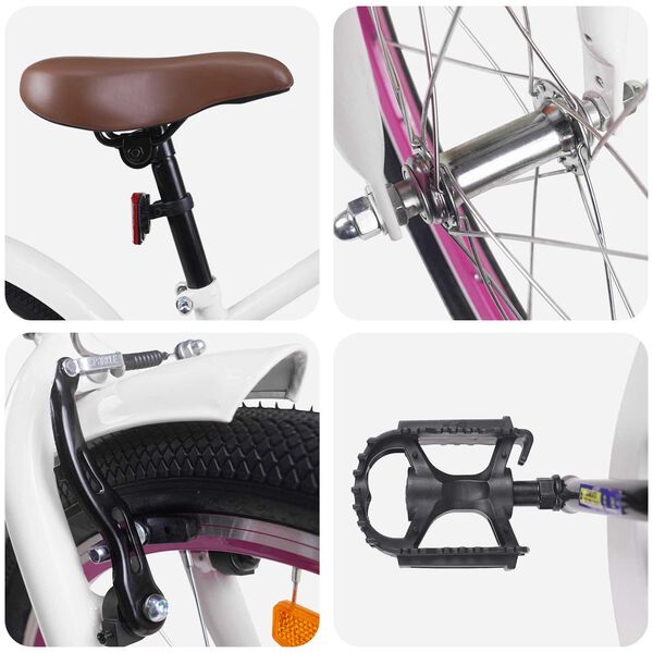 vidaXL Laste Bike 18 Tolli 5-7 aastastele Valge